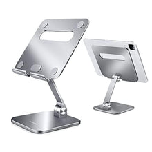 Load image into Gallery viewer, Elitehood Aluminum iPad Pro 12.9 Stand, Adjustable iPad Holder for Desk, Large Back Portable Monitor Stand, Compatible with 15.6' Monitor, iPad Pro 12.9, iPad Air Mini 6 5, Grey_1
