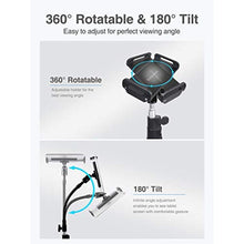 Load image into Gallery viewer, elitehood Metal iPad Tripod Stand &amp; Adjustable 72 Gooseneck Tablet Floor Holder, Heavy Duty Aluminum iPad Floor Stand for Pro 12.9 11, Mini, Air, iPhone and 4.7-12.9" Tablets Cell Phones, Black_8004
