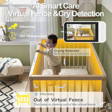 Load image into Gallery viewer, Ellie Baby Monitor No WiFi, Baby Monitor with Camera and Audio, 5" IPS 1080P with Wall Mount, 6000mAh Battery, 1000ft Range, Smart Monitoring 24hrs Playback, AI Cry Detection &amp; Sleep Tracking, Yellow_1705
