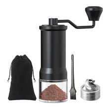 Load image into Gallery viewer, ELMWAY Manual Coffee Grinder, Stainless Steel Conical Burr Hand Mill with Glass Jar, Adjustable Settings, Portable Coffee Bean Grinder for Espresso, Pour Over, French Press, Black_1
