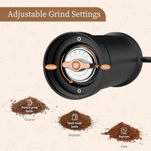Load image into Gallery viewer, ELMWAY Manual Coffee Grinder, Stainless Steel Conical Burr Hand Mill with Glass Jar, Adjustable Settings, Portable Coffee Bean Grinder for Espresso, Pour Over, French Press, Black_5252
