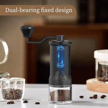 Load image into Gallery viewer, ELMWAY Manual Coffee Grinder, Stainless Steel Conical Burr Hand Mill with Glass Jar, Adjustable Settings, Portable Coffee Bean Grinder for Espresso, Pour Over, French Press, Black_5253
