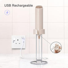 Load image into Gallery viewer, ELMWAY Rechargeable Milk Frother Handheld, Electric Coffee Frother Wand with Charging Stand &amp; Wall Mount, Handheld Drink Mixer &amp; Foam Maker for Coffee, Latte, Cappuccino, Matcha, Protein Powder, Beige_5228

