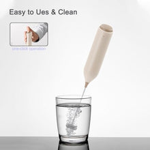 Load image into Gallery viewer, ELMWAY Rechargeable Milk Frother Handheld, Electric Coffee Frother Wand with Charging Stand &amp; Wall Mount, Handheld Drink Mixer &amp; Foam Maker for Coffee, Latte, Cappuccino, Matcha, Protein Powder, Beige_5230
