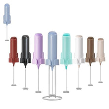 Load image into Gallery viewer, ELMWAY Rechargeable Milk Frother Handheld, Electric Coffee Frother Wand with Charging Stand &amp; Wall Mount, Handheld Drink Mixer &amp; Foam Maker for Coffee, Latte, Cappuccino, Matcha, Protein Powder, Blue_1

