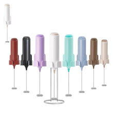Load image into Gallery viewer, ELMWAY Rechargeable Milk Frother Handheld, Electric Coffee Frother Wand with Charging Stand &amp; Wall Mount, Handheld Drink Mixer &amp; Foam Maker for Coffee, Latte, Cappuccino, Matcha, Protein Powder,White_1

