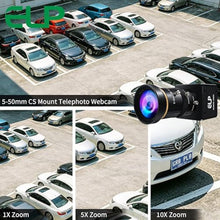 Load image into Gallery viewer, ELP High Speed Global Shutter USB3.0 Zoom Camera, 720P/200fps, 1200P/120fps, USB3.0/2.0 Manual Focus Lightburn Cameras for Windows, Linux, Mac, Pi, Fast Frame 5-50mm 10X Zoom AR0234 Webcam for Laptop, Black_756
