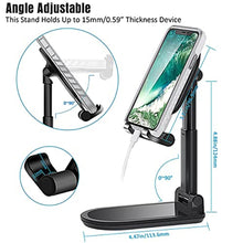 Load image into Gallery viewer, ELV Adjustable Cell Phone Stand - Foldable Portable Holder Cradle for Desk, Desktop Charging Dock - for Android, iPhone, iPad, Tablets, eReaders Smartphones (Black)_1820
