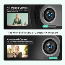 Load image into Gallery viewer, EMEET Piko 4K Webcam for Streaming, World's 1st Dual-Camera AI-Powered 4K Webcam w/AI Autofocus, 3 Mics Array&amp;3 Sound Modes, Tripod, Video Camera Great for Streaming, Desk Setup and Creative Gifts, White_7313
