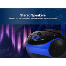 Load image into Gallery viewer, Emerson EPB-3000 Portable CD Player with AM/FM Radio, Programmable Memory, Dual Stereo Speakers, 3.5mm AUX Input, and Two-Way Power for Home or On-The-Go Entertainment Ideal for Music Lovers, Black_8252
