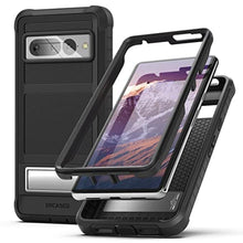 Load image into Gallery viewer, Encased Falcon Designed for Google Pixel 7 Pro Case with Kickstand, Protective Full-Body Case with Metal Stand, Black_655
