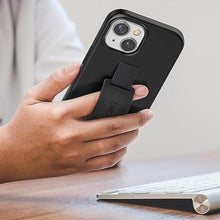 Load image into Gallery viewer, ENCASED Hand Strap Grip Case, Designed for iPhone 15 Case with Finger Loop (2023) Comfortable Silicone Phone Holder - Black_7469

