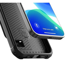 Load image into Gallery viewer, Encased Rugged Hand Strap Case Designed for iPhone 15 Pro Max Case with Belt Clip Phone Holster, Heavy Duty Military-Grade Protection [Falcon Armor], Black_7488
