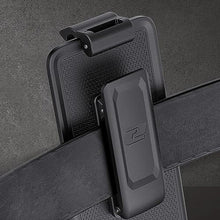 Load image into Gallery viewer, Encased Rugged Hand Strap Case Designed for iPhone 15 Pro Max Case with Belt Clip Phone Holster, Heavy Duty Military-Grade Protection [Falcon Armor], Black_7490
