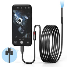 Load image into Gallery viewer, Endoscope Camera with Light, Borescope with 6 LED Lights,Endoscope with 9.8ft Semi-Rigid Snake Camera,IP67 Waterproof Inspection Borescope Camera with Light for Android iPhone iPad, Tools for Men, Black_1
