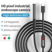 Load image into Gallery viewer, Endoscope Camera with Light, Borescope with 6 LED Lights,Endoscope with 9.8ft Semi-Rigid Snake Camera,IP67 Waterproof Inspection Borescope Camera with Light for Android iPhone iPad, Tools for Men, Black_7498
