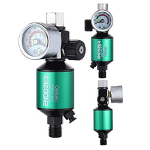 Load image into Gallery viewer, ENDOZER G1/4" Inlet and Outlet Air Compressor Water Separator Clean Dry Air, with Drain Valve and Pressure Regulator for Spray Gun, GreenNpt_415
