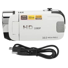 Load image into Gallery viewer, Enlybee D90 1080P 16MP Digital Camera with 2.4 Inch Rotatable Screen, 16X Zoom HD Video Recorder, Fill Light for Photography, Supports 32GB Memory Card, USB Connection, Multiple Functions (White)_1
