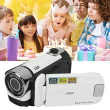 Load image into Gallery viewer, Enlybee D90 1080P 16MP Digital Camera with 2.4 Inch Rotatable Screen, 16X Zoom HD Video Recorder, Fill Light for Photography, Supports 32GB Memory Card, USB Connection, Multiple Functions (White)_1998
