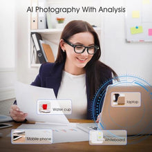 Load image into Gallery viewer, EpochTec Glossy Finish AI Smart Glasses with Camera 8MP 4K 1200P Video Recording, 0.1s Real-Time Translation Glasses, UV400 &amp; Anti-Blue Light,Bluetooth Glasses for Men Women(Color-Changing lense), Black_1090
