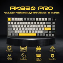 Load image into Gallery viewer, EPOMAKER Ajazz AK820 Pro 75% Wireless Mechanical Keyboard with TFT Smart Display&amp;Knob, Gasket-Mounted Gaming Keyboard, BT/2.4GHz/USB-C Wired (Grey, Gift Switch)_7381
