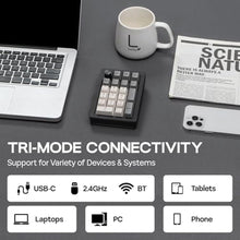 Load image into Gallery viewer, EPOMAKER EK21 VIA Gasket Number Pad w/ 1000mAh Battery, BT 5.0/2.4GHz/Wired, BlackSilver_712
