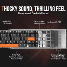 Load image into Gallery viewer, EPOMAKER HE68 Wired Magnetic Gaming Keyboard, 8K Polling Rate, 0.125ms Latency, RGB Backlight, Gasket Mount, USB-A to C, Portable for Mac/PC/PS/Switch (Black &amp; Red)_190
