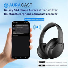 Load image into Gallery viewer, eppfun LE Audio Auracast Bluetooth 6.0 Headphones, Over Ear Headset with Mic, Aptx Lossless/AD/HD Audio Codec Low Latency for TV Gaming Headphones,Aux/Audio Sharing., Black_2829
