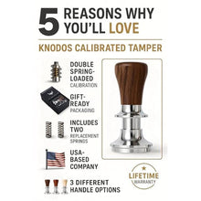 Load image into Gallery viewer, Espresso Tamper 51.5mm for La Pavoni Post Millenium Models Calibrated, Auto-Leveling and Spring Loaded Design Stainless Steel Ripple Base Coffee Tamper with 20lb / 25lb / 30lbs Replacement Springs, Walnut_5626

