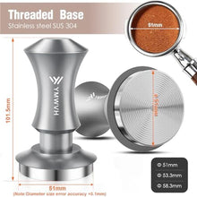 Load image into Gallery viewer, Espresso Tamper 51mm, YMWVH Premium Barista Coffee Tamper, 2 Spring Loaded Tampers with Stainless Steel Ripple Base, Constant 30lb Self Leveling Tampers without Tilting, Gray_6851
