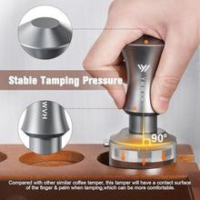 Load image into Gallery viewer, Espresso Tamper 51mm, YMWVH Premium Barista Coffee Tamper, 2 Spring Loaded Tampers with Stainless Steel Ripple Base, Constant 30lb Self Leveling Tampers without Tilting, Gray_6854
