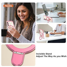 Load image into Gallery viewer, ETPESOK Compatible with Samsung Galaxy S25 Case with Magnetic Ring Stand [Compatible with Mag-Safe] [Full Camera Lens Protector] Plating Clear Phone Case for Galaxy S25 6.2", Pink_3560
