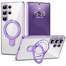Load image into Gallery viewer, ETPESOK Compatible with Samsung Galaxy S25 Ultra Case with Magnetic Ring Stand [Compatible with Mag-Safe] [Full Camera Lens Protector] Plating Clear Phone Case for S25 Ultra 6.9", Light Purple, LightPurple_1
