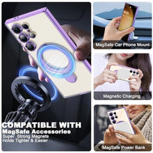 Load image into Gallery viewer, ETPESOK Compatible with Samsung Galaxy S25 Ultra Case with Magnetic Ring Stand [Compatible with Mag-Safe] [Full Camera Lens Protector] Plating Clear Phone Case for S25 Ultra 6.9", Light Purple, LightPurple_3602
