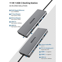 Load image into Gallery viewer, EUASOO 11 in 1 Triple Display USB C Docking Station with Dual 4K HDMI, 1000Mbps Gigabit Ethernet, PD 3.0, 4 USB Ports for MacBook, MacOS Only Support Mirror Mode_392
