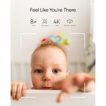 Load image into Gallery viewer, eufy Security Baby Monitor E21 with 4K UHD Camera, 5'' 720p Display, 8X Zoom, Hybrid Wi-Fi and No Wi-Fi Connection, 24/7 Recording in app, Pan-Tilt, Portable Camera with Built-in Battery, ANR_447
