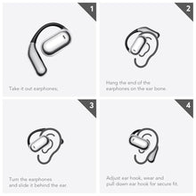 Load image into Gallery viewer, EUQQ Open Ear Bluetooth 5.4 Earbuds, Wireless Headphones Sport Over Earphones Built-in Mic with Ear Hooks, 50H Playtime Ear Buds Fast Charging, IPX7 Waterproof for Running/Workout, Black, CarbonBlack_2291
