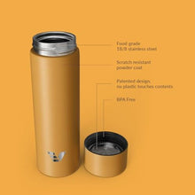Load image into Gallery viewer, Ever Vessel Mini Stainless Steel Water Bottle 14oz - Non-insulated | Designed for Bags | Slim, Ultra Lightweight &amp; Stylish - Yellow_6536
