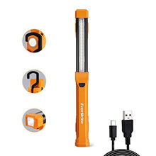 Load image into Gallery viewer, EverBrite 1000LM LED Work Light, Rechargeable Work Light for Mechanics with Dual Magnetic Bases&amp;Hanging Hooks, 4 Lighting Modes, USB C Cable, for Car Repairing, Working, and Hurricane, Pack of 1, Orange_1
