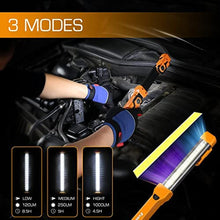 Load image into Gallery viewer, EverBrite 1000LM LED Work Light, Rechargeable Work Light for Mechanics with Dual Magnetic Bases&amp;Hanging Hooks, 4 Lighting Modes, USB C Cable, for Car Repairing, Working, and Hurricane, Pack of 1, Orange_7881
