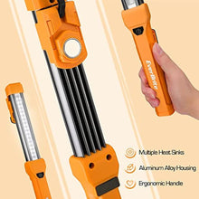 Load image into Gallery viewer, EverBrite 1000LM LED Work Light, Rechargeable Work Light for Mechanics with Dual Magnetic Bases&amp;Hanging Hooks, 4 Lighting Modes, USB C Cable, for Car Repairing, Working, and Hurricane, Pack of 1, Orange_7882

