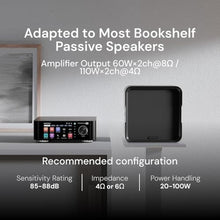 Load image into Gallery viewer, Eversolo Play | Music Streamer with DAC &amp; Amplifier 60W2ch(8) / 110W2ch(4) | 5.5" LCD Touchscreen, Support Room Correction &amp; Multi Room System, Stream Qobuz, Tidal&amp;More | Black (CD Edition), CDEdition_532
