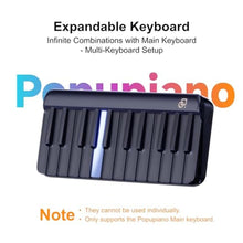 Load image into Gallery viewer, Expandable Keyboard Piano for PopuPiano Intelligent, Portable, Modular Keyboard, BlackLeftkeys_122
