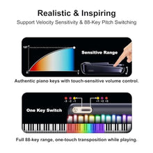 Load image into Gallery viewer, Expandable Keyboard Piano for PopuPiano Intelligent, Portable, Modular Keyboard, BlackLeftkeys_124
