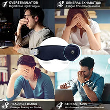 Load image into Gallery viewer, Eye Massager Mask with Heat and Vibration, Wireless Rechargeable Massager Heated Eye Mask for Dry Eyes Fade Black Eye Blepharitis Tired Eyes Puffy, RoyalBlue_929
