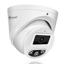 Load image into Gallery viewer, Eyessys 8MP 2.8mm Wide Angle 3840x2160 IP PoE Dome Turret 4K Security Camera with Mic/Audio,Outdoor IP67 Weatherproof,3pcs LED 98FT Color Night Image, White_1
