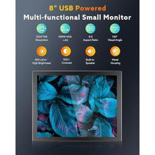 Load image into Gallery viewer, Eyoyo 7 inch Small Mini Monitor 1024x600 Resolution Car Rear View TFT LCD Screen Display with HDMI/VGA/AV Video Input for PC DVD DVR CCD 140 Wide Angle Metal Housing, Black_3865
