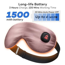 Load image into Gallery viewer, Ezona Silk Cordless Heated Eye Mask, Warm Eye Compress Mask for Dry Eyes, Washable Eye Heating Pad for Travel, Dry Eye Mask for Blepharitis, Sinus Migraine (Purple)_3831
