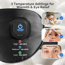 Load image into Gallery viewer, Ezona Silk Cordless Heated Eye Mask, Warm Eye Compress Mask for Dry Eyes, Washable Eye Heating Pad for Travel, Dry Eyes, Blepharitis, Sinus Migraine (Black)_3862
