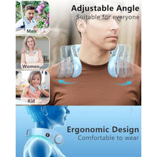 Load image into Gallery viewer, Face Fan Neck Cooler -Around the Neck Air Conditioner Hanging Neck Fan,Cordless Bladeless Headphone Battery Cooling Neck Cooler Device,Birthday Gifts for Home,Office,Outside,Travel,Sports Blue, LightBlue_5641
